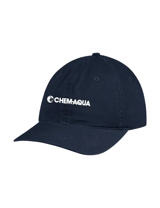 Garment Washed Unstructured Twill Navy Cap w/Chem-Aqua Logo