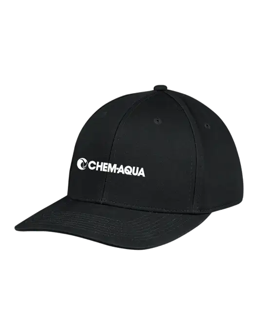 Premium Modern Structured Twill Black Snapback Cap w/Chem-Aqua Logo