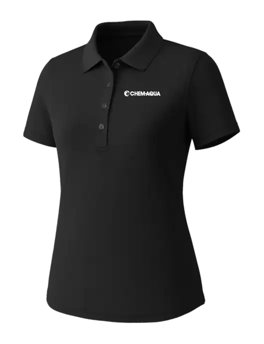 Callaway Womens Core Black Performance Polo w/Chem-Aqua Logo