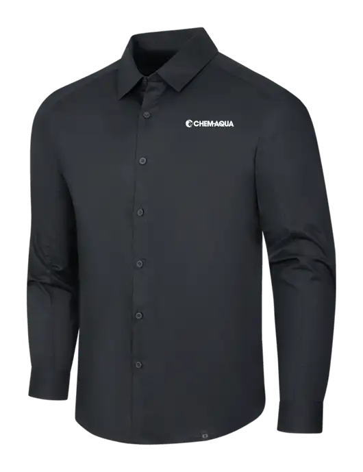 OGIO Black Commuter Woven Shirt w/Chem-Aqua Logo