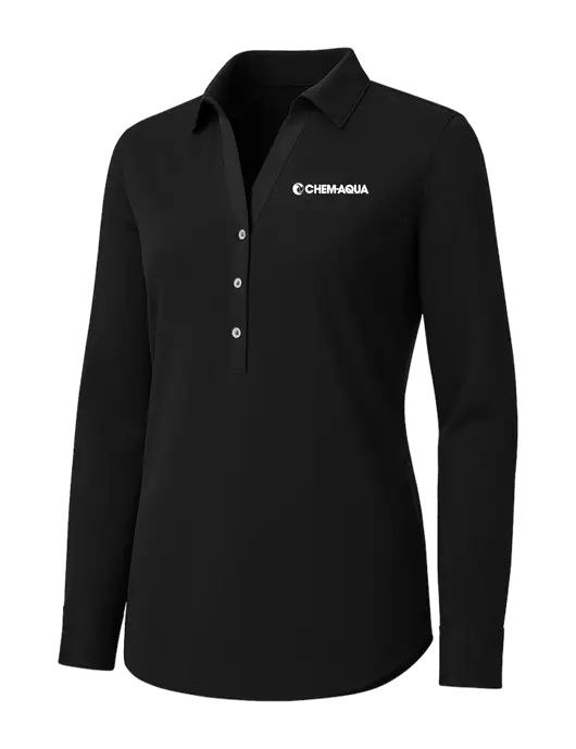 Womens Black City Stretch Shirt w/Chem-Aqua Logo