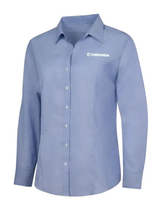 Light Slate Blue Womens Crosshatch Easy Care Shirt w/Chem-Aqua Logo