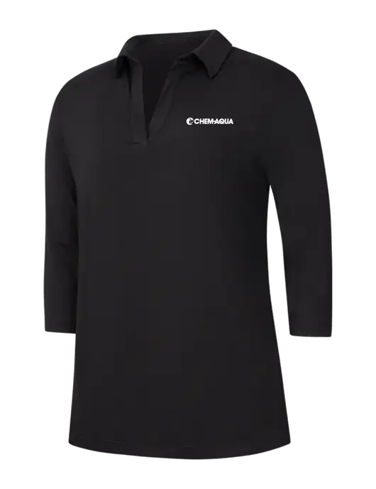 Womens Black Luxe Knit Tunic w/Chem-Aqua Logo