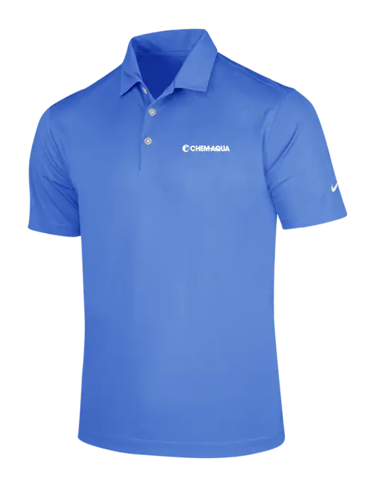 NIKE Light Royal Blue Dri-Fit Vertical Mesh Polo w/Chem-Aqua Logo