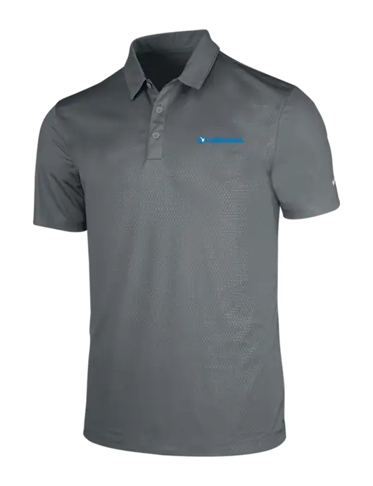NIKE Medium Grey Dri-Fit Embossed Tri-Blade Polo w/Chem-Aqua Logo
