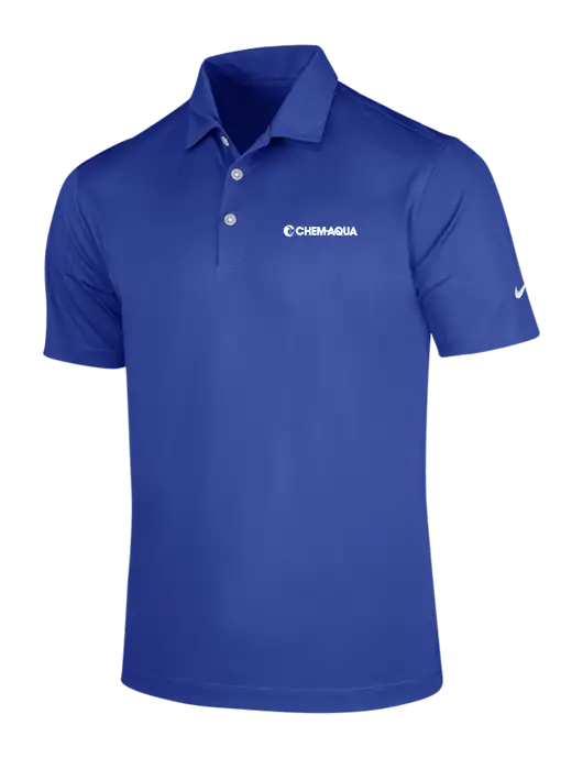 NIKE Dark Royal Dri-Fit Vertical Mesh Polo w/Chem-Aqua Logo