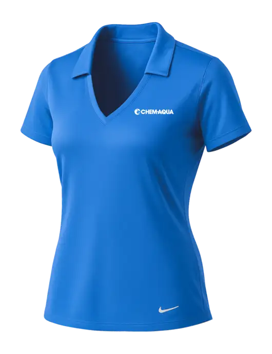 NIKE Carolina Blue Womens Dri-Fit Vertical Mesh Polo w/Chem-Aqua Logo