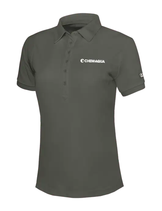 OGIO Womens Medium Grey Jewel Polo w/Chem-Aqua Logo