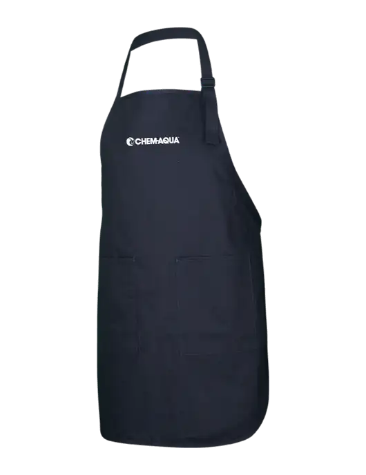 Full-Length Black Apron With Pockets w/Chem-Aqua Logo