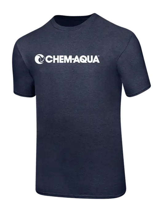 Ring Spun Heather Navy 4.5 oz T-Shirt w/Chem-Aqua Logo