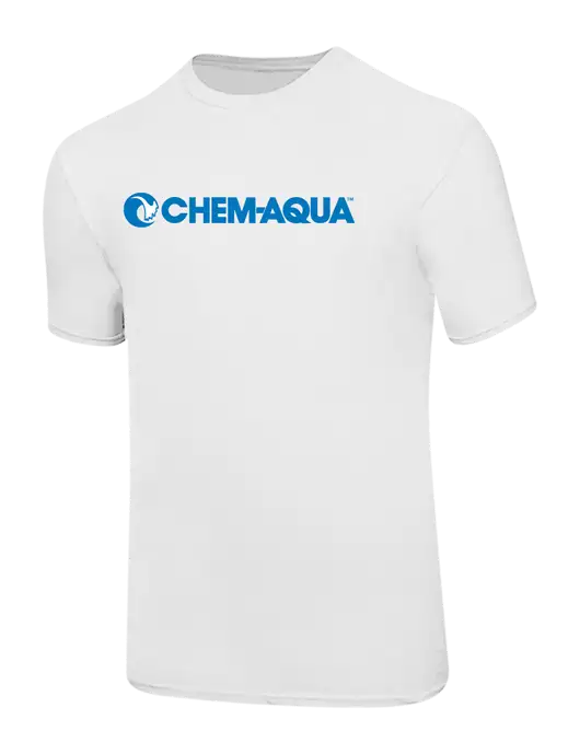 Ring Spun White 4.5 oz T-Shirt w/Chem-Aqua Logo