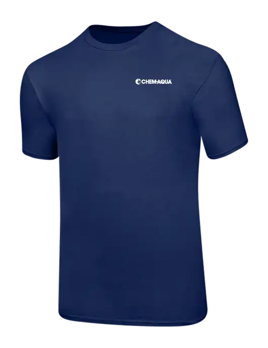 Ring Spun Navy 4.5 oz T-Shirt w/Chem-Aqua Logo