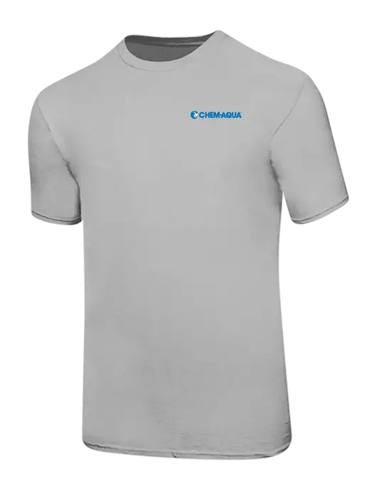 Ring Spun Silver 4.5 oz T-Shirt w/Chem-Aqua Logo