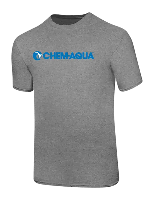 Ring Spun Light Heather Grey 4.5 oz T-Shirt w/Chem-Aqua Logo