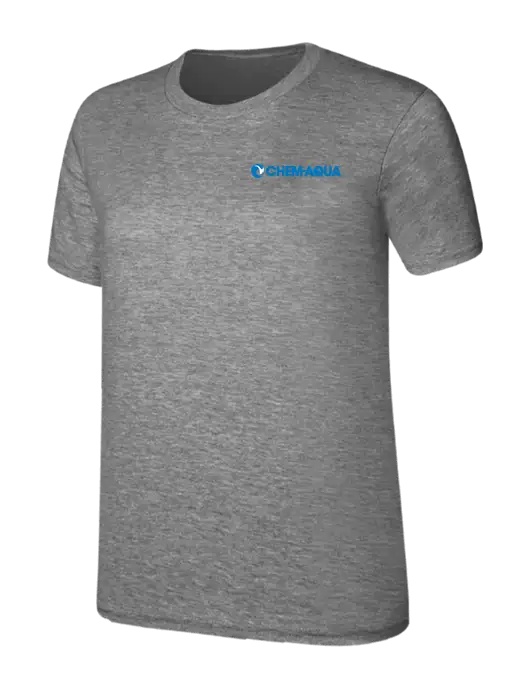 Womens Ring Spun Light Grey Heather 4.5 oz T-Shirt w/Chem-Aqua Logo