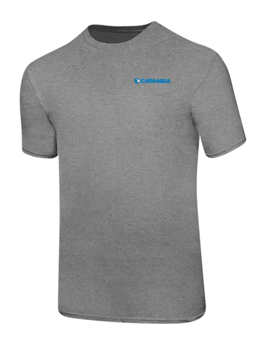 Ring Spun Light Heather Grey 4.5 oz T-Shirt w/Chem-Aqua Logo