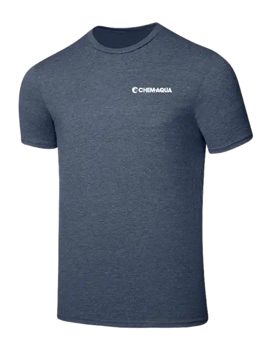 Seriously Soft Heathered Navy T-Shirt w/Chem-Aqua Logo