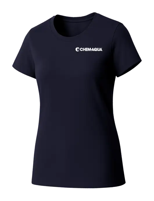 Womens Seriously Soft New Navy T-Shirt w/Chem-Aqua Logo