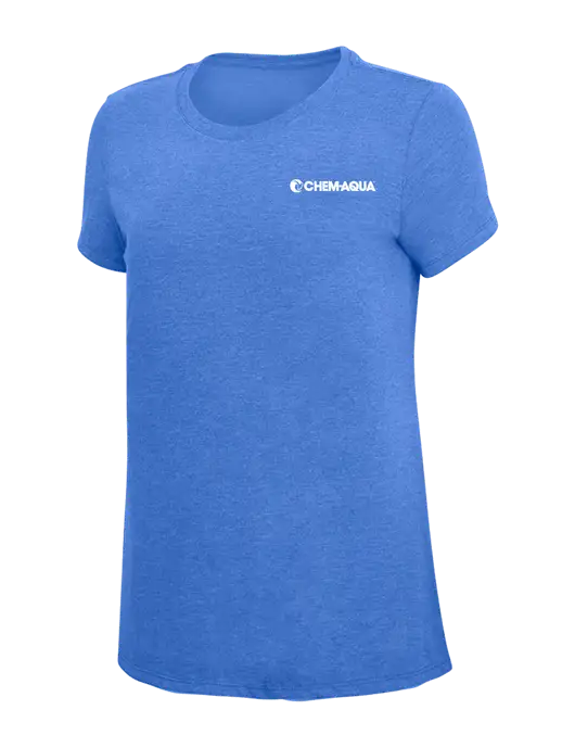 Womens Simply Soft Royal Frost 4.5oz  Poly/Combed Ring Spun Cotton T-Shirt w/Chem-Aqua Logo