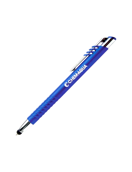 Schirhart Blue Stylus Pen - Blue Ink w/Chem-Aqua Logo