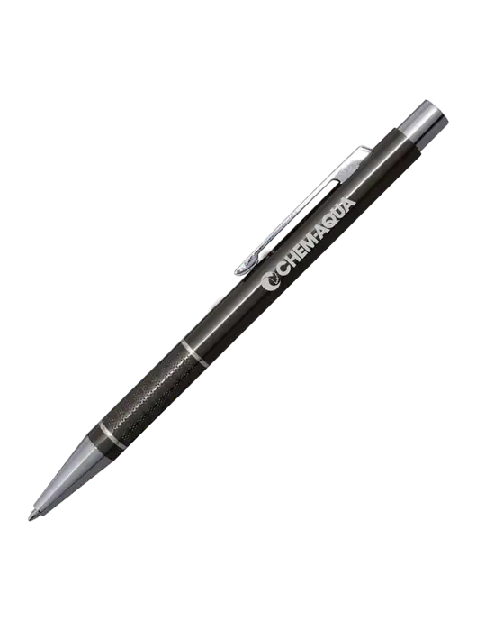 St George Gunmetal Pen - Blue Ink w/Chem-Aqua Logo