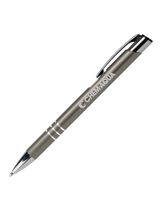 Laurent Gunmetal Pen - Black Ink w/Chem-Aqua Logo