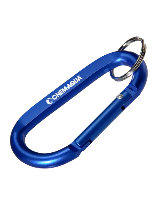 Blue Carabiner & Key Ring w/Chem-Aqua Logo