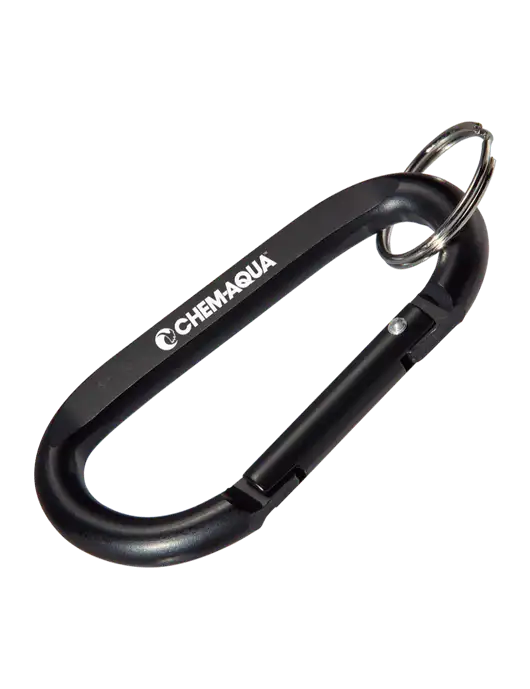 Black Carabiner & Key Ring w/Chem-Aqua Logo