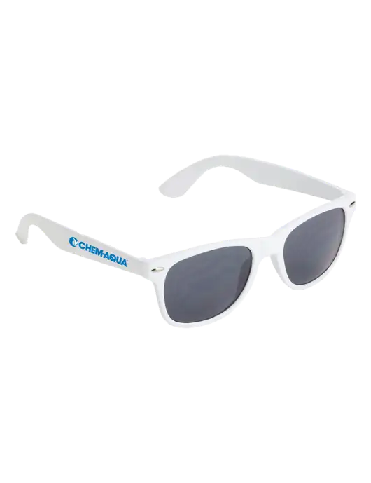 Daytona White Sunglasses w/Chem-Aqua Logo