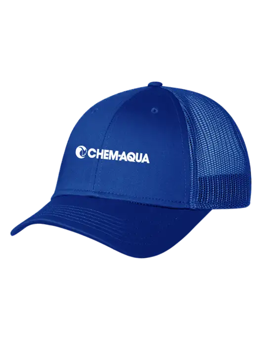 Royal Mesh Trucker Cap Snap Back w/Chem-Aqua Logo