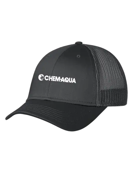 Charcoal Mesh Trucker Cap Snap Back w/Chem-Aqua Logo