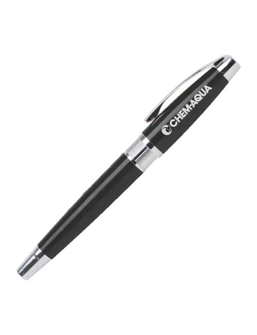 Masscotti Black Rollerball Pen - Black Ink w/Chem-Aqua Logo