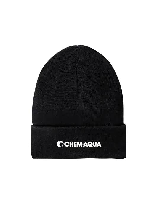 Recycled Black Beanie w/Chem-Aqua Logo
