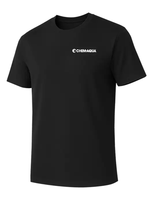 Allmade Deep Black Organic Cotton Tee w/Chem-Aqua Logo