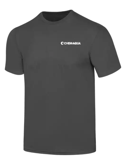 Simply Soft Charcoal 4.5oz  Poly/Combed Ring Spun Cotton T-Shirt w/Chem-Aqua Logo