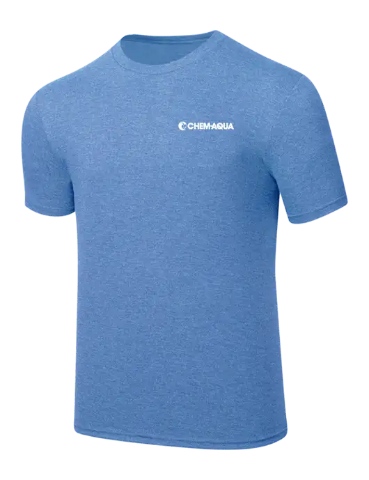 Simply Soft Carolina Blue Frost 4.5oz  Poly/Combed Ring Spun Cotton T-Shirt w/Chem-Aqua Logo