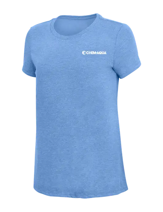Womens Simply Soft Maritime Frost 4.5oz Poly/Combed Ring Spun Cotton T-Shirt
 w/Chem-Aqua Logo