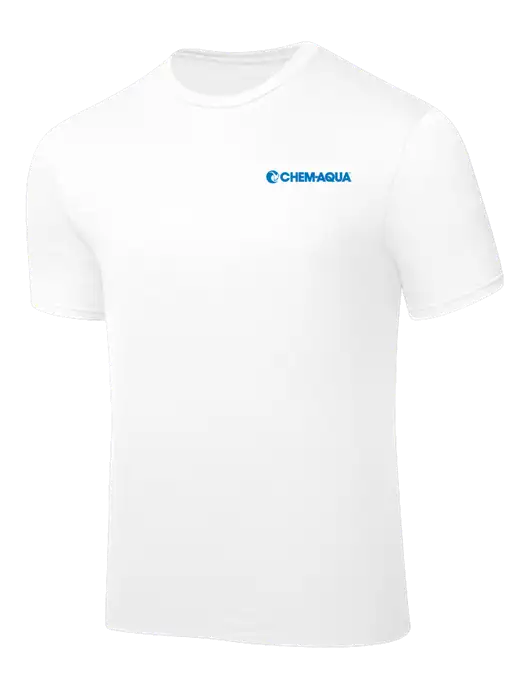 White PosiCharge Competitor Tee w/Chem-Aqua Logo