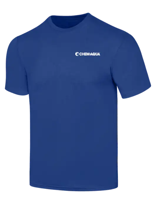 Simply Soft Dark Royal 4.5oz  Poly/Combed Ring Spun Cotton T-Shirt w/Chem-Aqua Logo