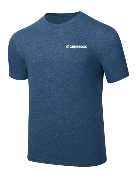 Simply Soft Heathered Navy 4.5oz  Poly/Combed Ring Spun Cotton T-Shirt w/Chem-Aqua Logo