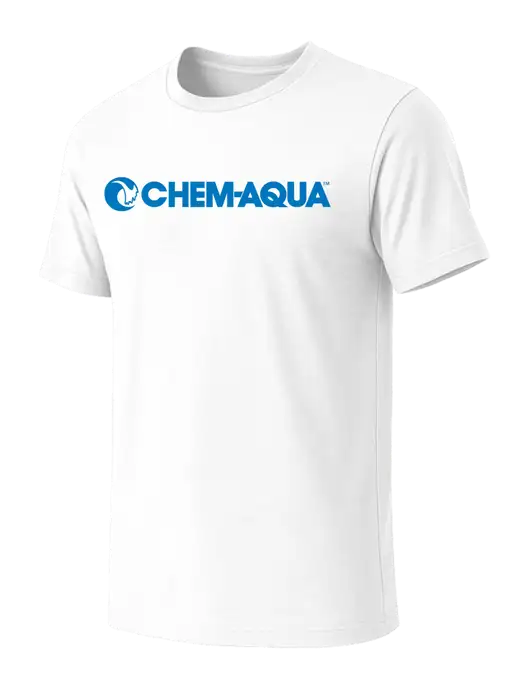 BELLA+CANVAS White Blend CVC Short Sleeve Tee w/Chem-Aqua Logo