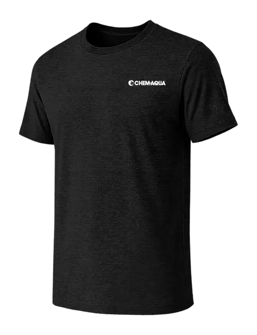 BELLA+CANVAS Black Heather CVC Short Sleeve Tee w/Chem-Aqua Logo