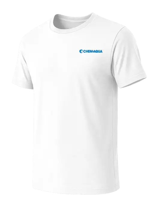 BELLA+CANVAS White Blend CVC Short Sleeve Tee w/Chem-Aqua Logo