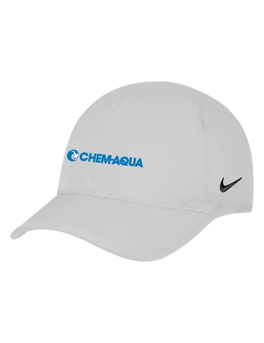 Nike White Featherlight Cap w/Chem-Aqua Logo