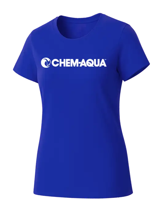 Womens Seriously Soft Royal T-Shirt w/Chem-Aqua Logo