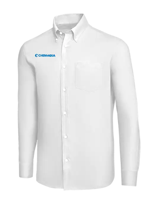 Brooks Brothers White Wrinkle-Free Stretch Nailhead Shirt w/Chem-Aqua Logo