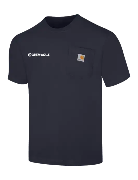 Carhartt Workwear Dark Navy Pocket Short Sleeve T-Shirt w/Chem-Aqua Logo