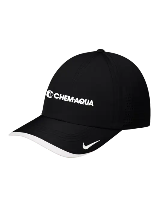 Nike Black/White Dri-FIT Perforated Performance Cap w/Chem-Aqua Logo