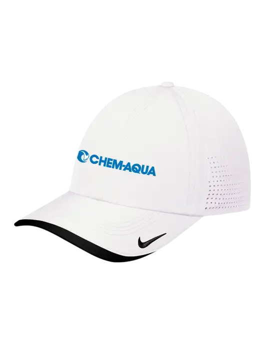 Nike White/Black Dri-FIT Perforated Performance Cap w/Chem-Aqua Logo