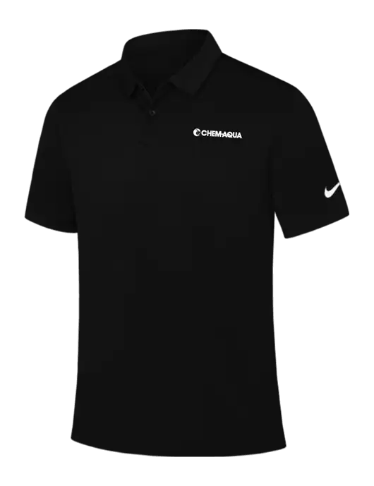 Nike Black Dry Essential Solid Polo w/Chem-Aqua Logo